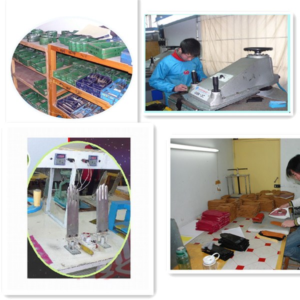 Sanlian Paihuang glove factory production and quality control collage